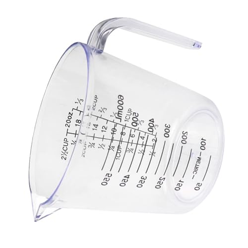 Lurrose Plastic Liquid Measuring Pitcher with Scale Lightweight Mixing Cup for Salon Laboratory and Kitchen Use Portable Transparent Measuring Container