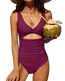 Charmo Womens One Piece Swimsuit Ruched Tummy Control High...