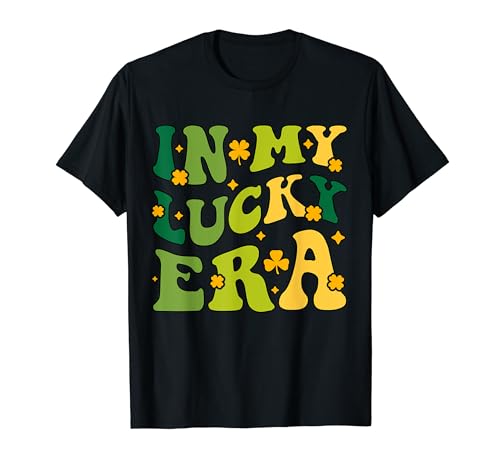 In My Lucky Era Divertente Groovy San Patrizio Trifoglio Maglietta