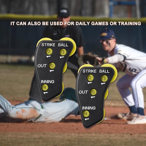 2 Pack 4 Wheel Baseball Umpire Clicker Indicator Umpire Gear Softball Referee Equipment Pitch Counter Clicker for Scorekeeper Recording Outs Innings Balls