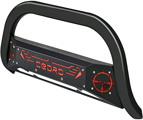 oEdRo Paintable Bull Bar Fits 2015-2022 Chevy Colorado/GMC Canyon, Truck Brush Guard, Front Bumper Push Bar w/Grille Skid Plate Light Mount