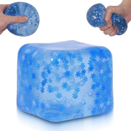 Glace pilée à Modeler, Grand Cube Magique de 7 cm pour soulager Le Stress, Jouet sensoriel à Presser pour l'anxiété et la Concentration, pâte Douce à...
