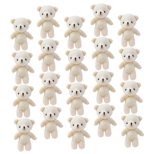 Toddmomy Lot de 20 Pendentifs Mini Ours en Peluche Multifonctionnels Décoratifs pour Porte-Clés Sac À Dos Maison 4.33X3.15X0.79 Pouces Léger Et Durable