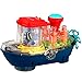 DIIOOMIEEU Electric Boat Toy for Kids 3+ Years Old Boys Girls Transparent Shell Moving Ship Toy with Light & Music Great