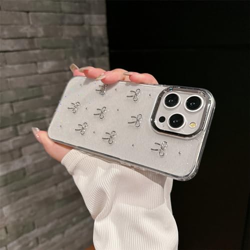 JANDM Clear Glitter 3D Bow Case for iPhone 16 Pro,Glitter Pretty Sparkly Cute Shockproof Girls Women Protective Case Cover for iPhone 16 Pro by JANDM - Image 6