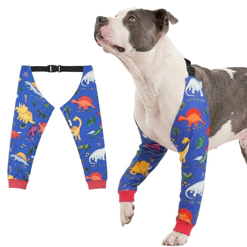 Image of LovinPet Dog Elbow Protector Anti-Licking Elbow Sleeve, Adjustable, Comfortable & Durable Front Leg Guard for Medium to Large Dogs, Prevents Licking and Chewing,Dog Sleeve,Dog Leg Sleeve,Red