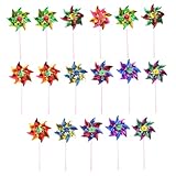 Beaupretty 20 Piezas Molinos de Viento Pequeños para Jardín y Patio Decoración Exterior Colorida Tipo Juguetes DIY Fáciles de para Fiestas y Floristería