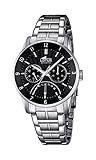 cristal mineral Hardend Lotus 18215/4 - Reloj para Hombre, Cuarzo, analógico, Correa de Acero Inoxidable, Color Plateado