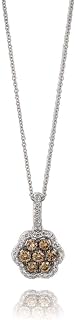 LE VIAN Vanilla Diamond Chocolate Diamond Pendant Necklace for Women I 14K White Gold Necklace for Her (G-H/Brown, VS2-SI1, 0.64 Cttw) 18 Inch Long Chain I Lobster Claw Clasp