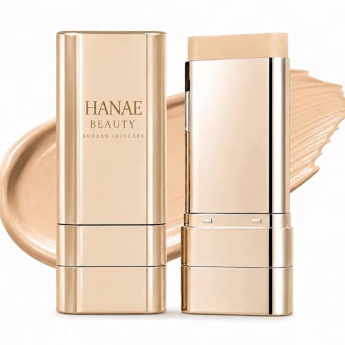 Hanae Korea Foundation Stick Korean Dual-Ended Foundation StickWith Brush Contouring Foundation with Brush Brightening & Long-Lasting for All Skin Types
