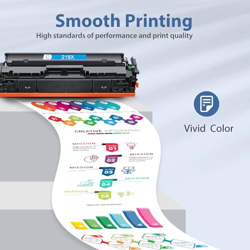 Image of 218X Toner Cartridges 4 Pack High Yield MFP 3301fdw 3301sdw 3201dw Toner | Compatible for HP 218X 218A for HP Color Laserjet Pro MFP 3301fdw 3301sdw 3201dw 3301cdw Printer(Black /Cyan /Yellow /Magenta)