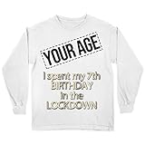 lepni.me T-Shirt Enfant Verrouillage Personnalisé 2021 Fête d'anniversaire Célébration Distance Sociale (12-13 Ans Blanc Multicolore)