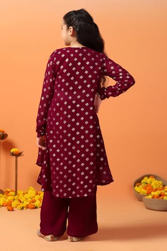 Image of Fashion Dream Girls Georgette Embroidered Palazzo Set|Kids Ethnic Wear|sharara set for girls|Indo Western Set