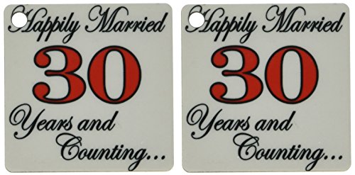 Porte-clés 30 ans de mariage Evadane, le cadeau de noces de perle idéal en rouge