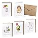 Produktbild NORTH-WEST Geburtstagskarten Set mit Umschlag 5 Stück Geburtstag Glückwunschkarte Geschenk Mama Freundin Kinder lustig Happy Birthday Card Alpaka Lama Avocado Karte Glückwunsch Gutschein Karten