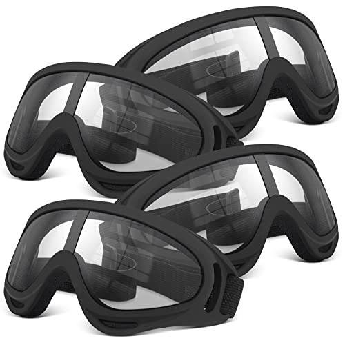 POKONBOY 4 Pack Protective Goggles Safety Glasses Eyewear Compatible with Nerf Guns for Kids Teens Game Battle (Black)