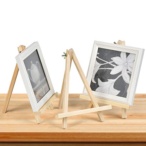 9" Tall Natural Pine Wood Tripod Easel Photo Painting Display, Portable Wood Tripod Tabletop Display Easel for Artist Painting, Sketching, Displaying Photos, Decorative Plates, 6 Pack - Thumbnail 6