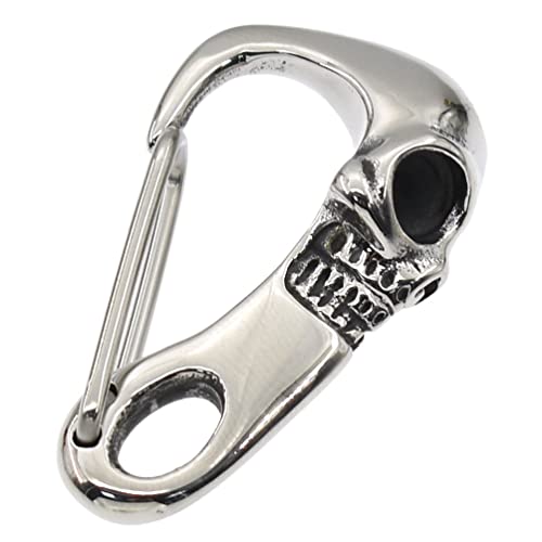 Heavy Metal Skull Key Clasp Carabiner Biker Stainless Steel Keychain #TOP1