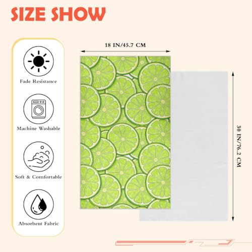 Toallas de cocina absorbentes de gofre decorativas con diseño de limón verde 3
