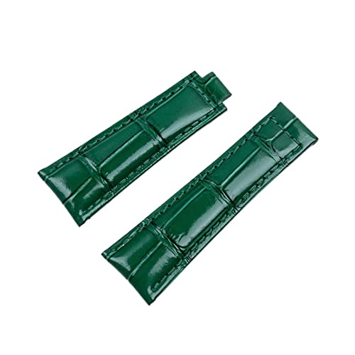 Cuir vache italien souple 20mm vert pour montre d'exception