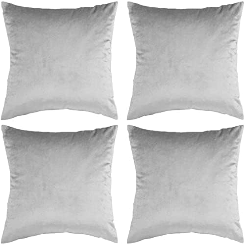 SWISSPACK Velvet Soft Decorative Square Throw Pillow Case Cushion Covers Pillowcases for Livingroom Sofa Bedroom with Invisible Zipper!BIG SIZE! 20"x20" 4 Pieces 13 Colours (AIRFORCE BLUE)