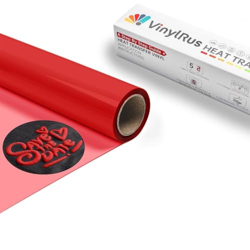 Image of VinylRus Puff HTV Heat Transfer Vinyl Roll, Red, 12 inch x 6FT