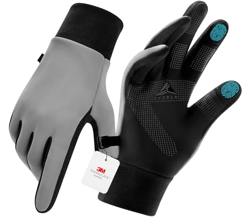 GXCROR 3M Thinsulate Winterhandschuhe, Fahrradhandschuhe, Laufhandschuhe, rutschfest und touchscreenfähig, geeignet für Radfahren, Laufen, Angeln und Motorradfahren