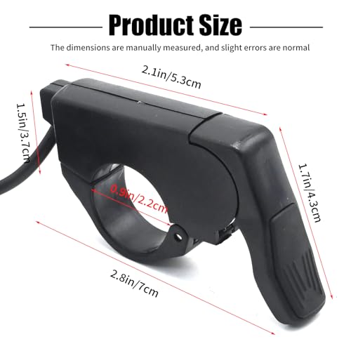 Image of 7 /8'' 22mm Ebike Thumb Throttle, Electric Scooter Throttle, Electric Throttle Thumb Throttle, Left /Right Hand Thumb Throttle for 36V 48V 60V 72V Electric E-Bikes (SM Plug)