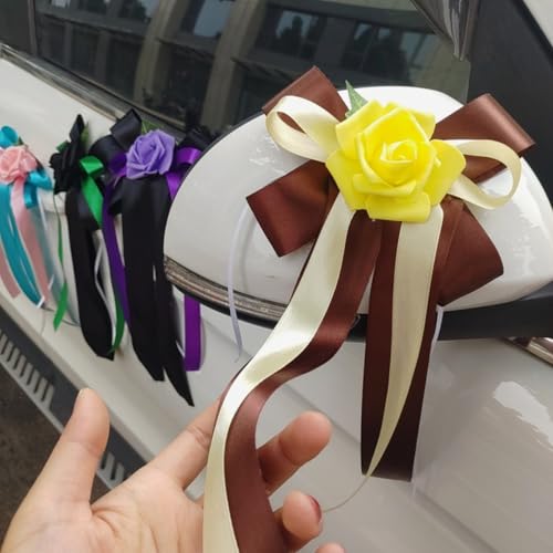Lazos de antena hechos a mano con flores artificiales decorativas 3