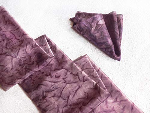 Hand Painted Men Women Silk Scarf Handmade Ascot Cravat and Handkerchief Lilac