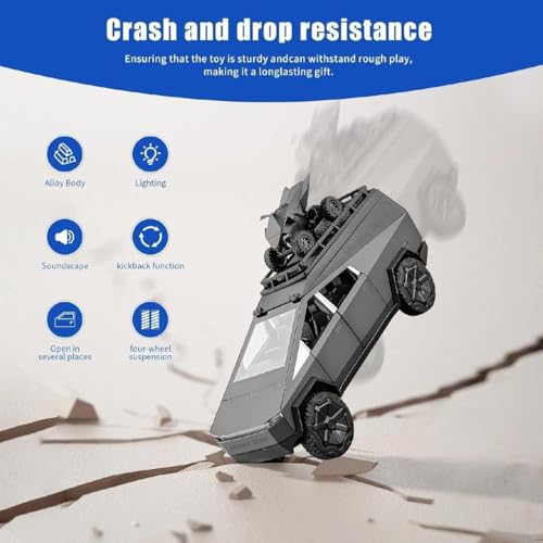 1:24 Teslaa Cybertruck Camping RV Car Exclusive Alloy Pull Back Die-cast Car Diecast Metal Toy car with Openable Doors & Light Music Best Gifts Toys Kids (1:24 Tesla Camping RV -Black)