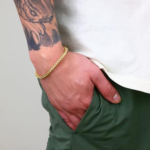 Pulsera Nuragold Oro Amarillo 14k 8 Pulgadas Hombre miniatura 7