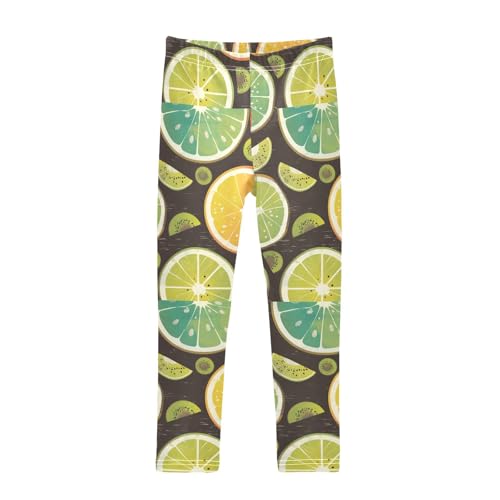 Green Kiwi Lime Kids Baby Girls Legging Stretch Full Length Yoga Pants Exercise