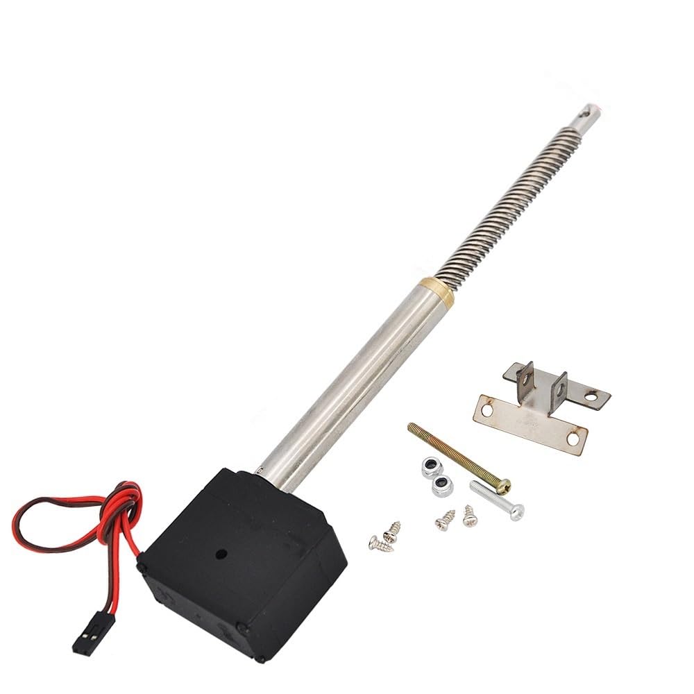 Elektryczny siłownik popychacza z serwomechanizmem do RC | High Power Metal Linkage Linear Actuator Driving Rod Kit for 1/14 Scale Construction Models(H-80mm)
