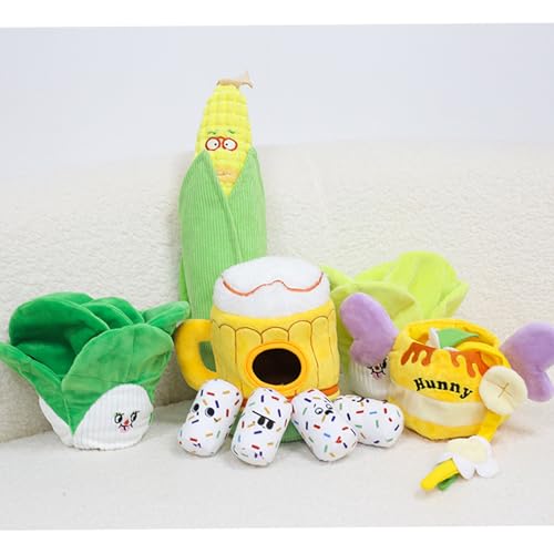 Jazuaiao Haustier Aktivitätsspielzeug mit Futterverdeckung, quietschendes Geräusch Kauen, einfaches Design, Hundespiel-5