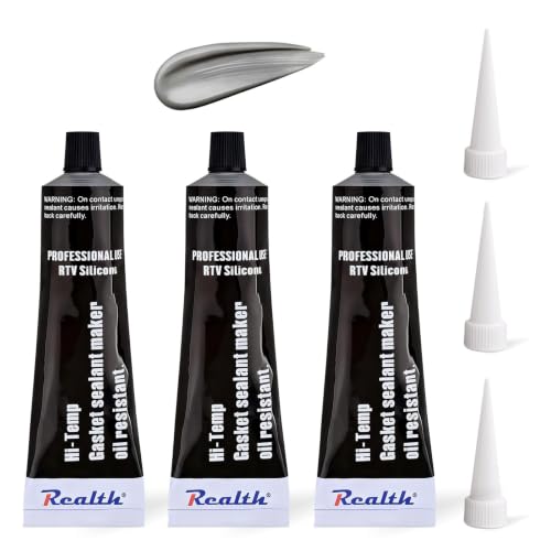 Image of High Temperature RTV Silicone Gasket Maker Grey 3.53 Oz 3 Pack | Oil Resistance Sealant High Strength Flange Sealing for Automotive Motorbike Machine Equipment Repairing