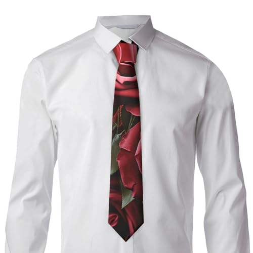 Anceky Corbatas con fondo de rosas para hombre, corbata clásica formal para negocios, bodas y fiestas.