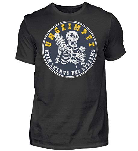 T-shirt Ungeimpft noir homme taille M aux finitions haut de gamme et coutures renforcées