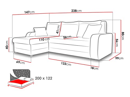 Ecksofa Mirjan24 Kristofer Lux mit Schlaffunktion und Bettkästen