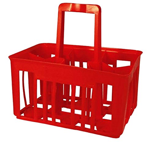 6 Bottles Carrier, 1 L, Polypropylene, Red, One Size