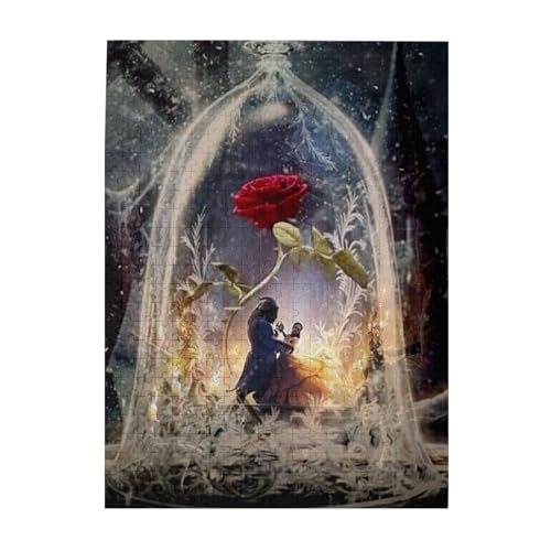 美女と野獣 ジグソーパズル 500pcs ピース 人気 木製パズル プレゼント大人と子供 (38x52cm) yu123