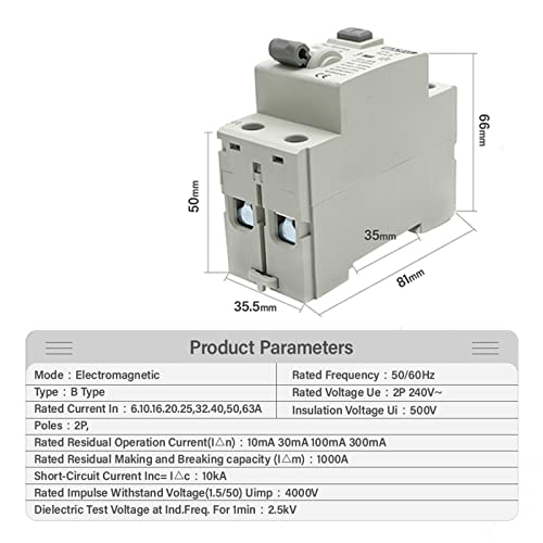 Disjoncteur différentiel Type B 63A 2P 30mA pour borne de recharge EV - 2