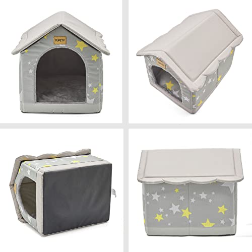 Jiupety Cozy Pet Bed House, Indoor/Outdoor Pet House, L Size For Cat And Medium Dog, Warm Cave Sleeping Nest Bed For Cats And Dogs, Gray #TOP2