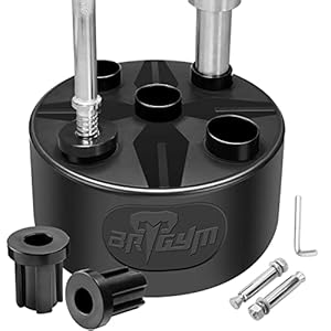 BRTGYM Barbell Holder Barbell Floor Stand for 1″ and 2″ Olympic Barbell, EZ-bars, Hex Bars and Trap bars (for 5 Barbells)