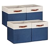 Temary Fabric Storage Bins for Cube Organizer 4 Pack Cube Storage Bins 13 Storage Cubes for Shelves...