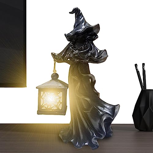 Witch | Vintage Witch Statues in Resin - Faroles de Halloween, estatuas de bruja, estatua de fantasma de Halloween para el hogar, patio, césped, jardín