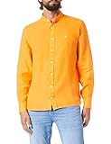 Estilo informal Hackett London Garment Dyed Linen PS Camisa, 135 Naranja, L para Hombre