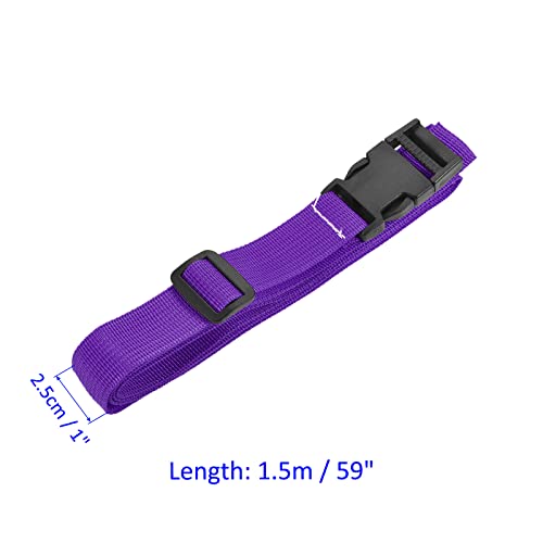 Image of M METERXITY 1 Pack Luggage Straps- Travel Baggage Accessory Adjustable Suitcase Belt with Quick Release Buckle, Apply to Travel (1.5 Meters, Purple)