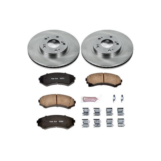 Image of PowerStop Z17 Replacement Brake Pad & Rotor Kit Front KOE5258 | Mitsubishi Endeavor Ceramic Brake Pads + Disc Rotors