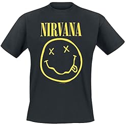 Live Nation Nirvana – Smiley – T-shirt – Col Ras Du Cou – Manches Courtes – Homme – Noir (Black) – X-Large (Taille… - Les Beatles, Paul McCartney, John Lennon, RIngo Starr, George Harrison